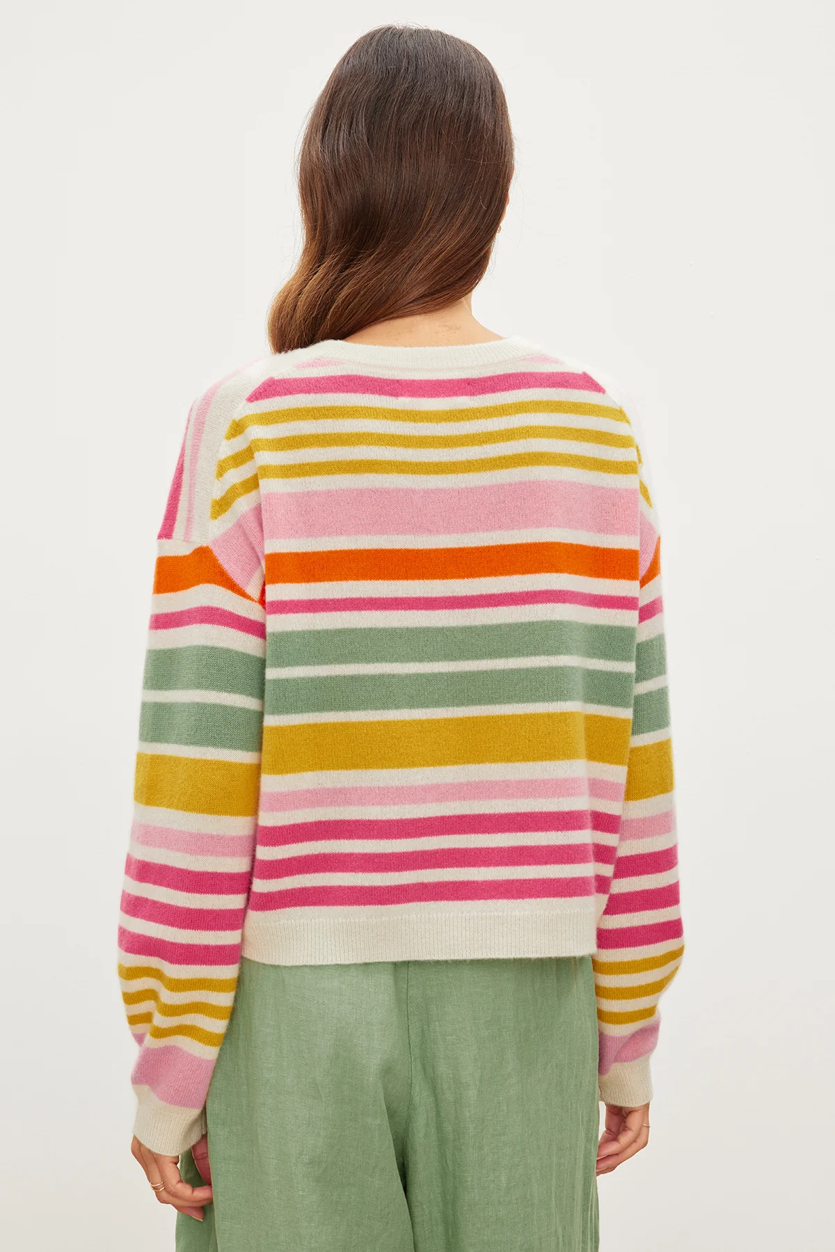ANNY CASHMERE STRIPED CREW NECK SWEATER - Image 3