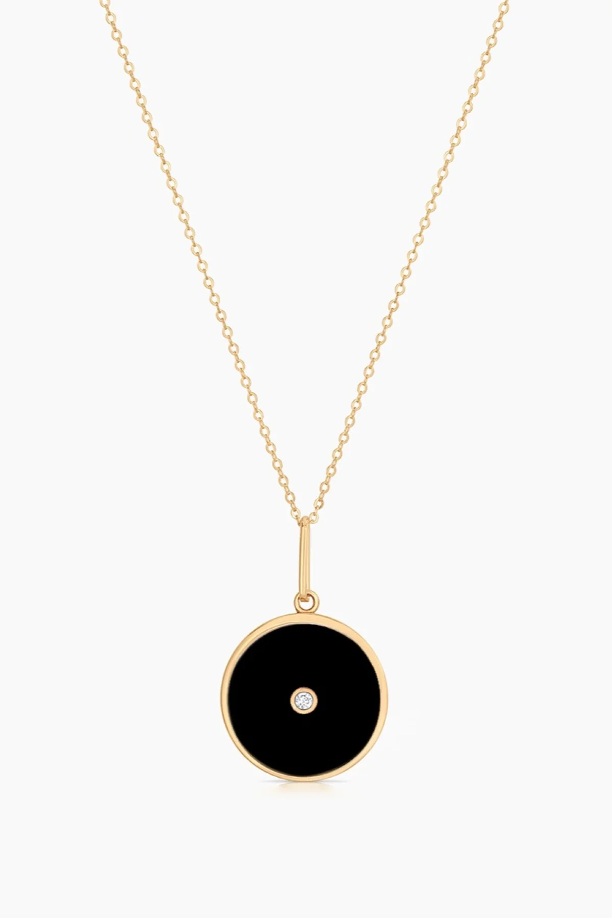 BALIA BLACK ENAMEL NECKLACE BY THATCH - Image 2
