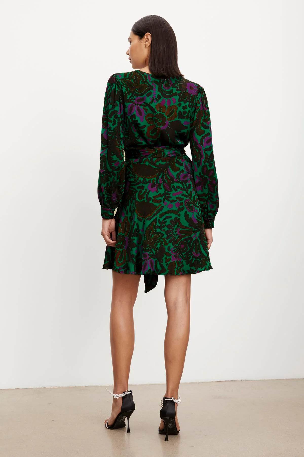 BRIDGET PRINTED SATIN WRAP DRESS - Image 3