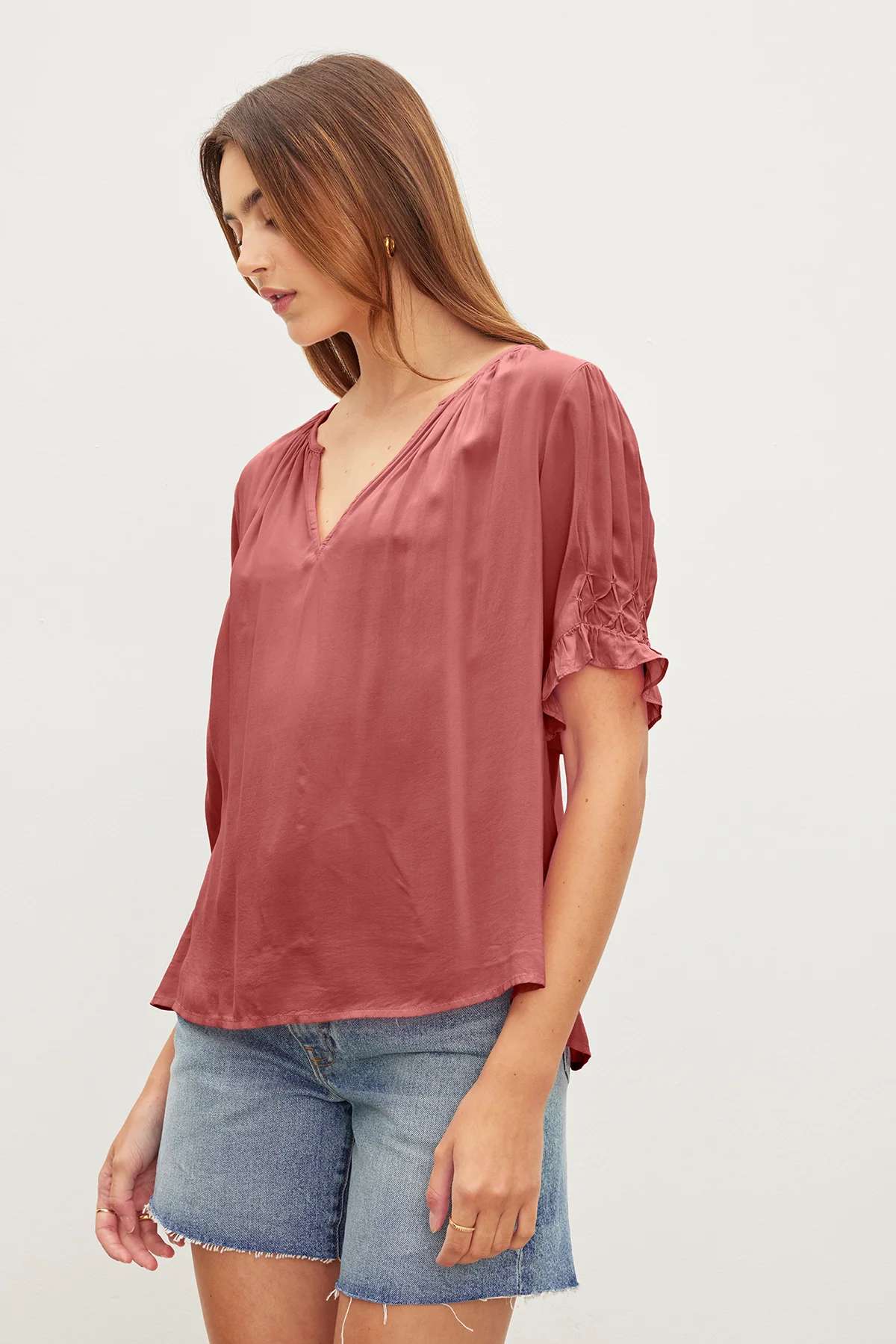 CALISSA SPLIT NECK BLOUSE - Image 2