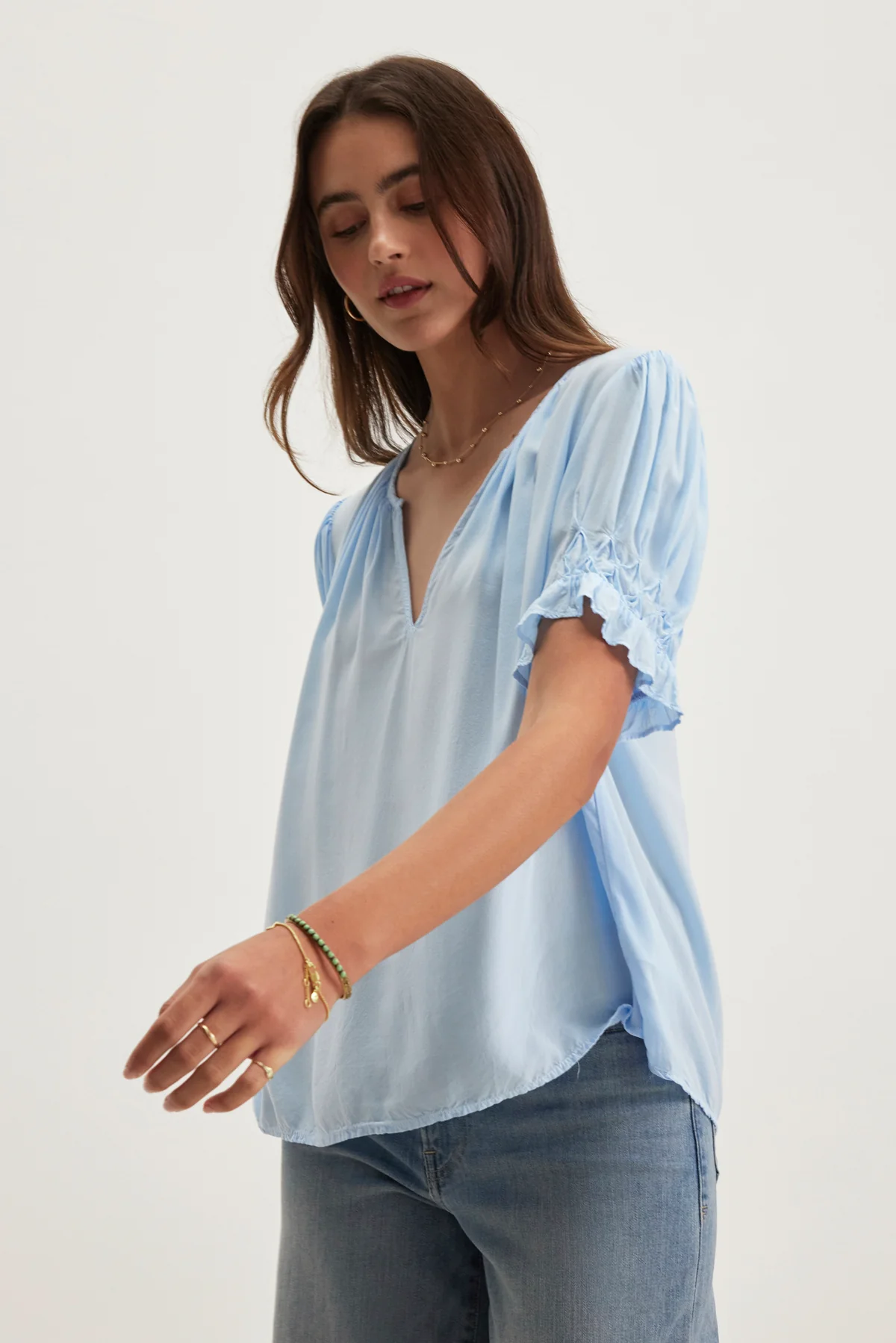 CALISSA SPLIT NECK BLOUSE - Image 3
