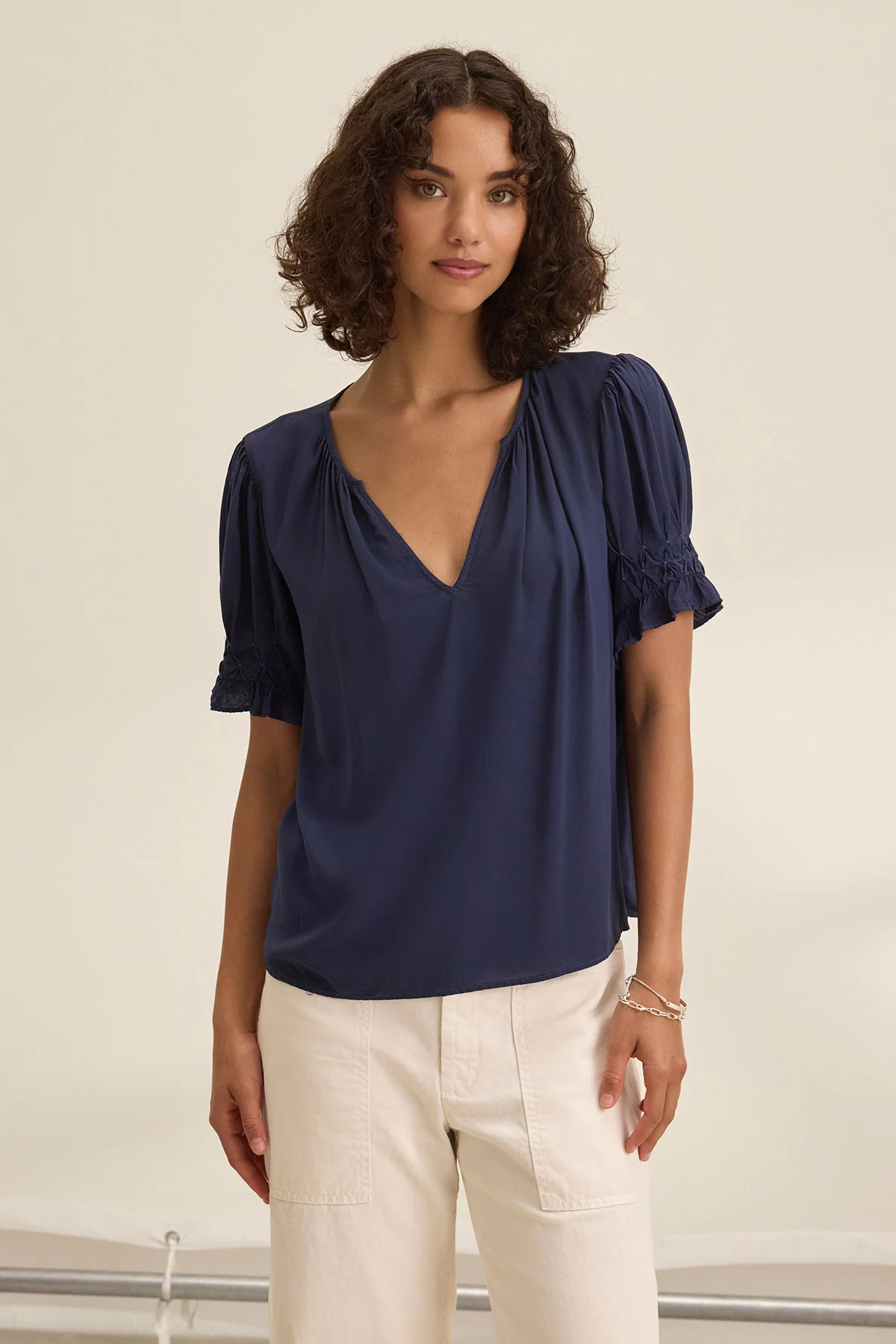 CALISSA SPLIT NECK BLOUSE - Image 9