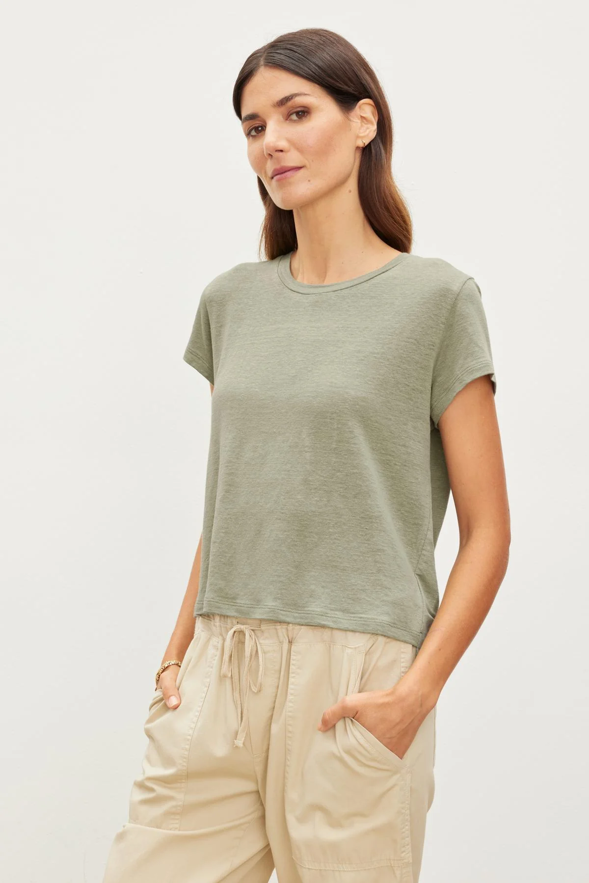 CASEY LINEN KNIT CREW NECK TEE - Image 2