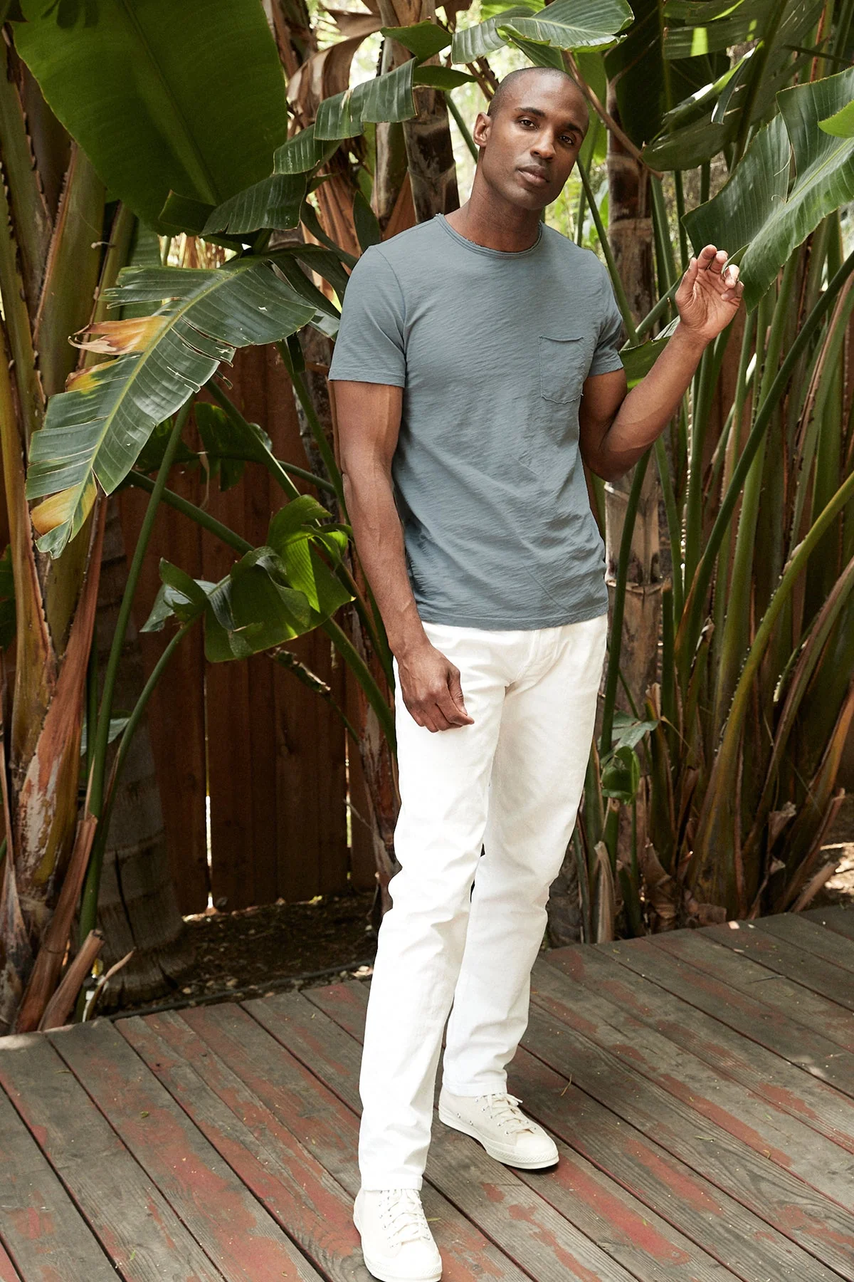 CHAD RAW EDGE COTTON SLUB POCKET TEE - Image 6