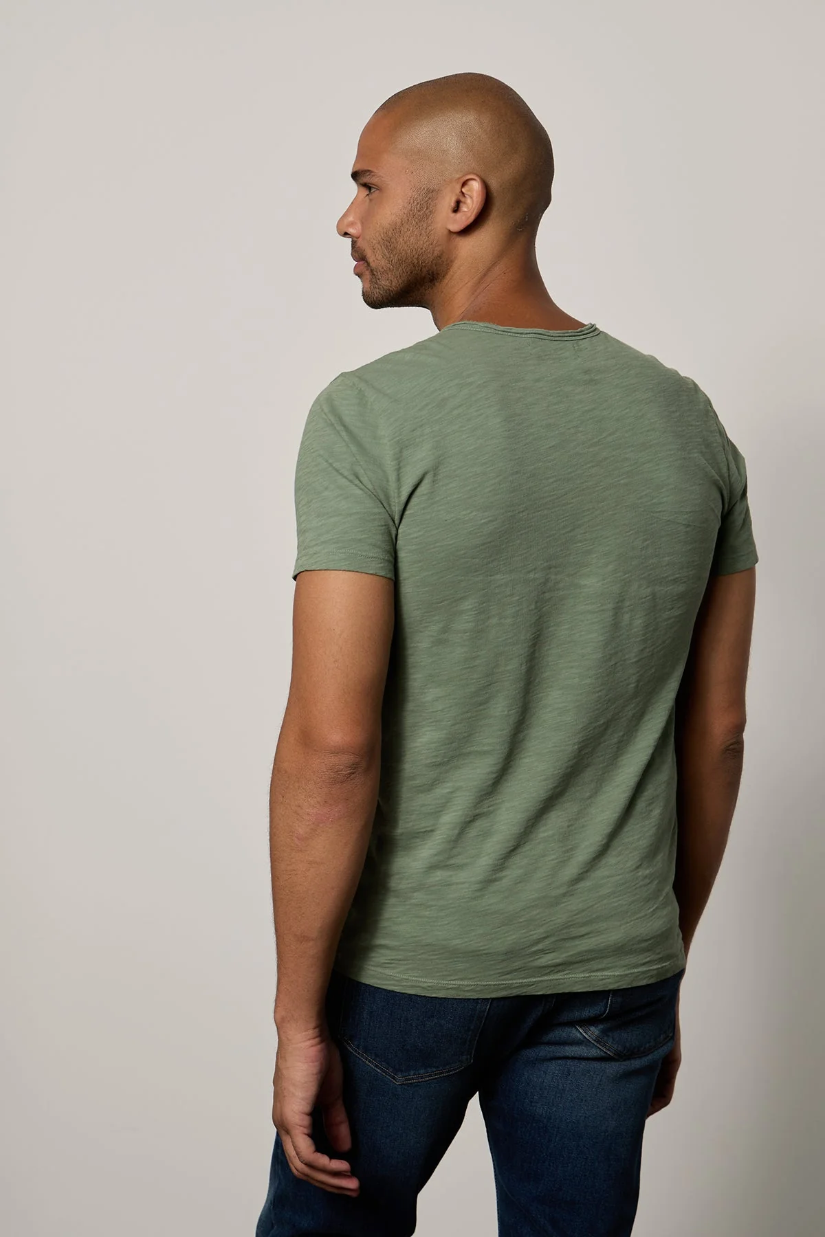 CHAD RAW EDGE COTTON SLUB POCKET TEE - Image 3