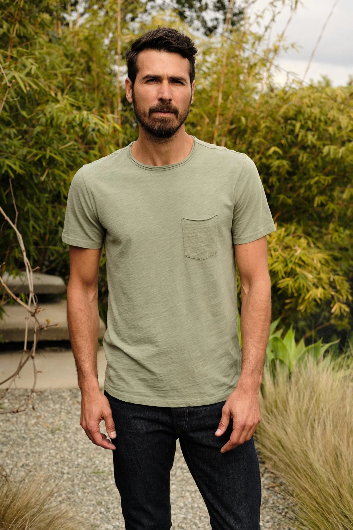 CHAD RAW EDGE COTTON SLUB POCKET TEE - Image 4