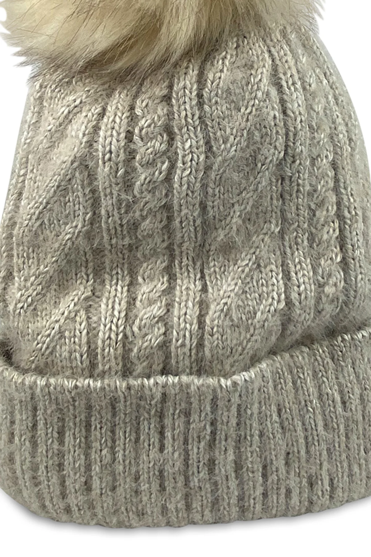 CLASSIC CABLE LINED POM BEANIE - Image 2