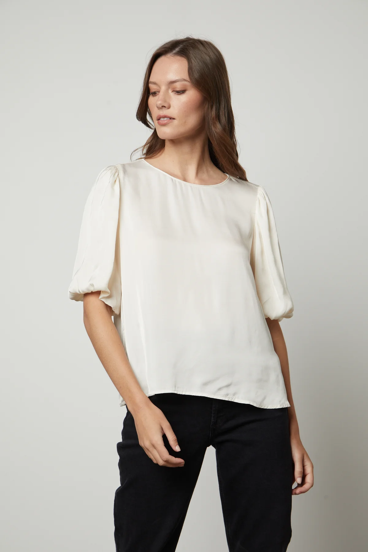 DESI SATIN PUFF SLEEVE TOP - Image 4