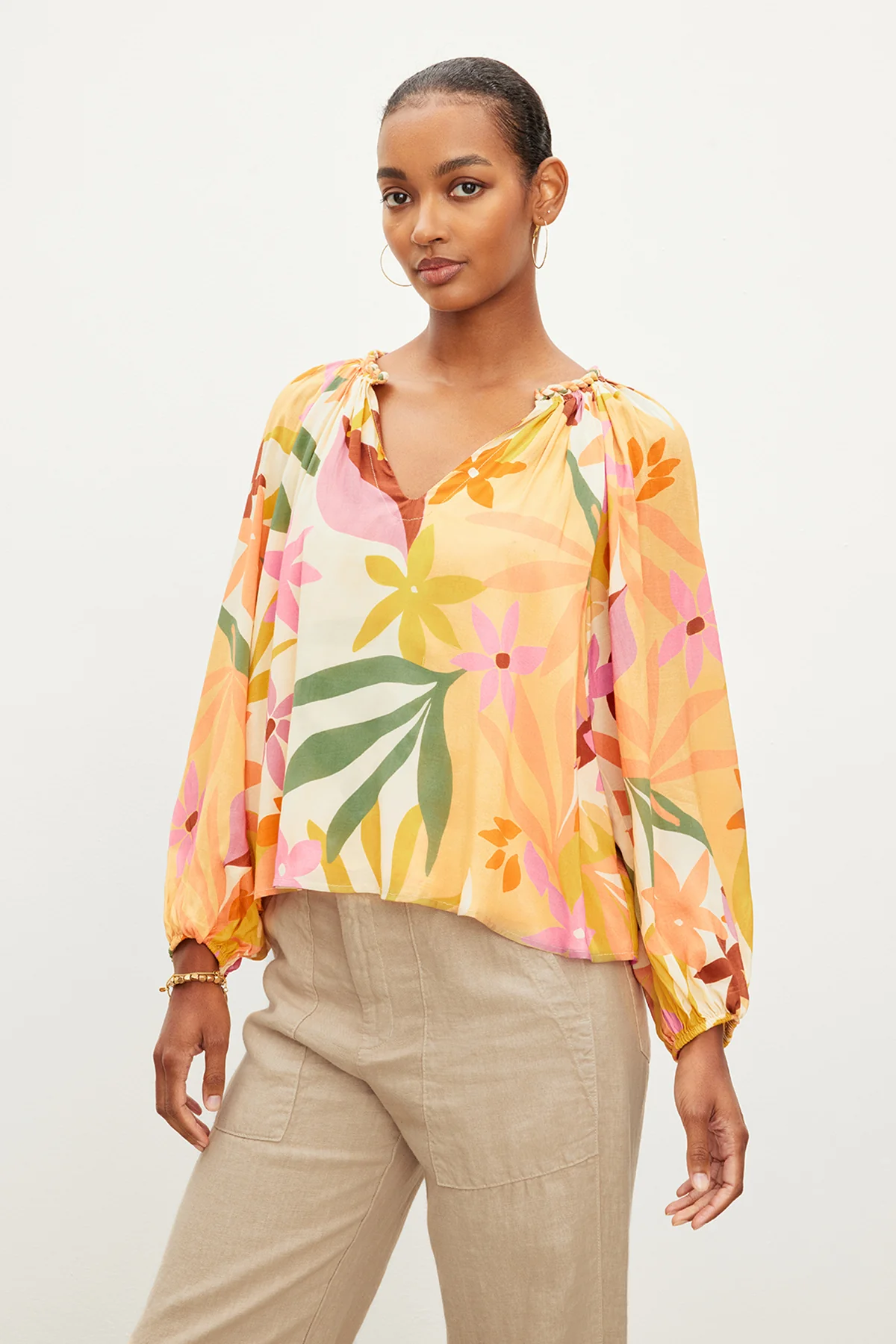 DION PRINTED BOHO TOP - Image 3