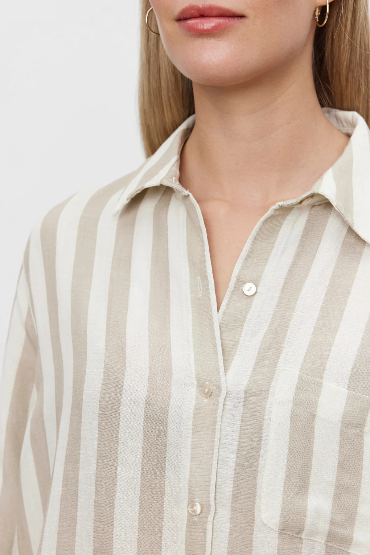 HARLOW STRIPED LINEN BUTTON-UP SHIRT - Image 5
