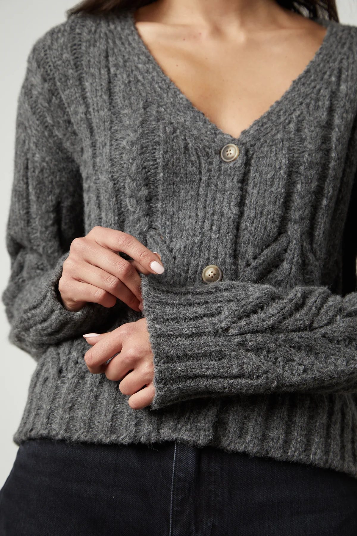 HAZEL ALPACA CABLE KNIT CARDIGAN - Image 5