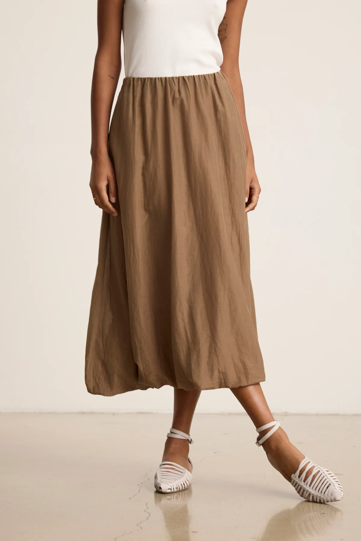 INES SILK COTTON VOILE SKIRT - Image 2