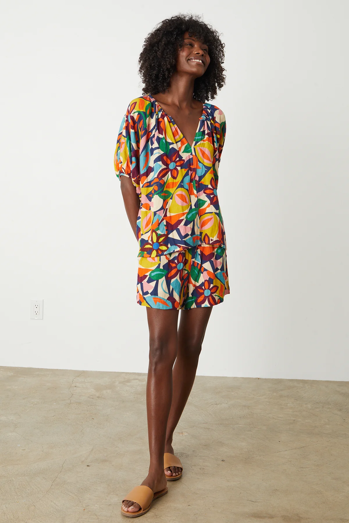 JOSIE PRINTED LINEN SHORT - Image 4