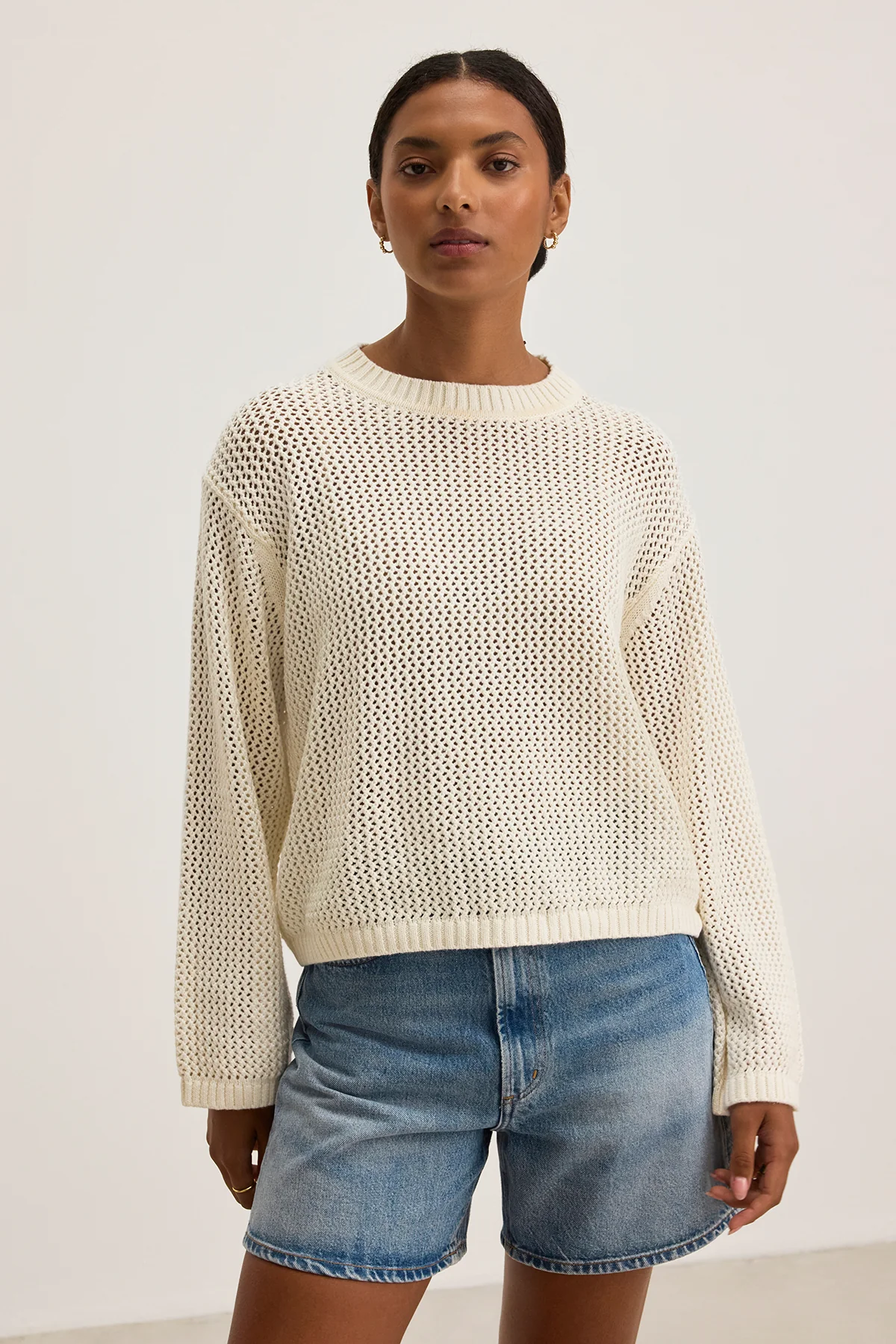 KANAN COTTON CASHMERE MESH SWEATER - Image 6