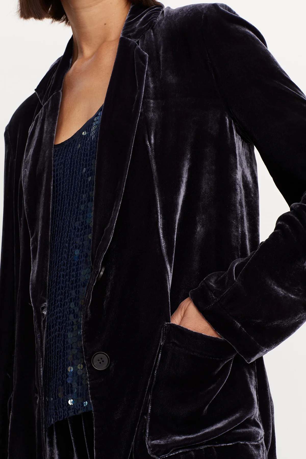 KYLA SILK VELVET BLAZER - Image 5