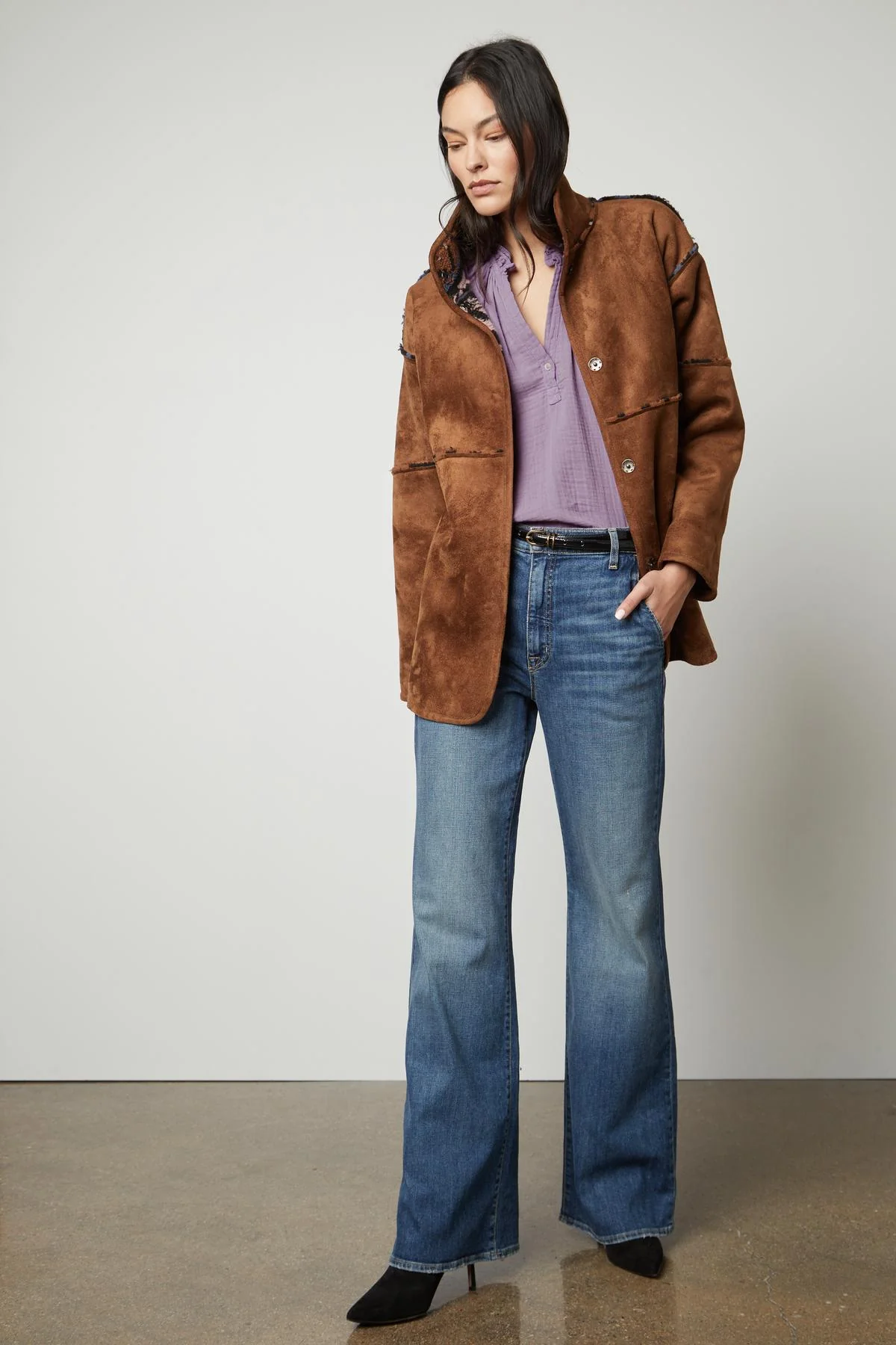 LAILA PRINTED SHERPA REVERSIBLE JACKET - Image 5