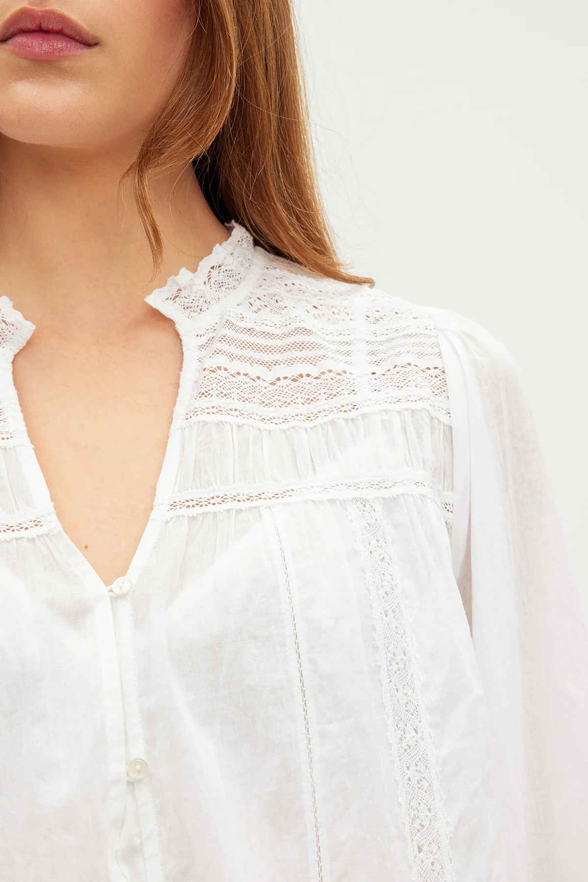 LIAM COTTON LACE BUTTON FRONT TOP - Image 2