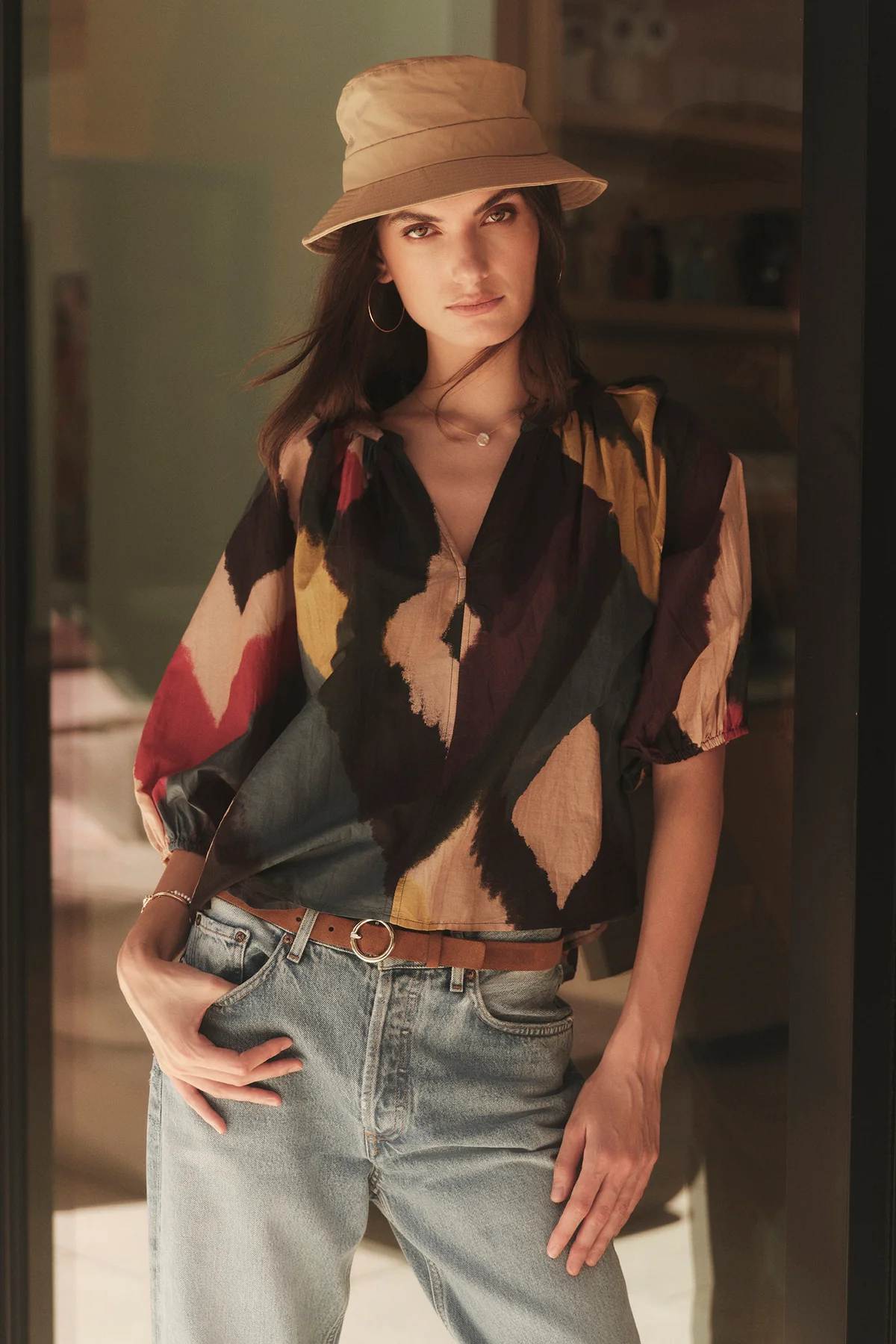 LIZETTE PRINTED BOHO TOP - Image 4
