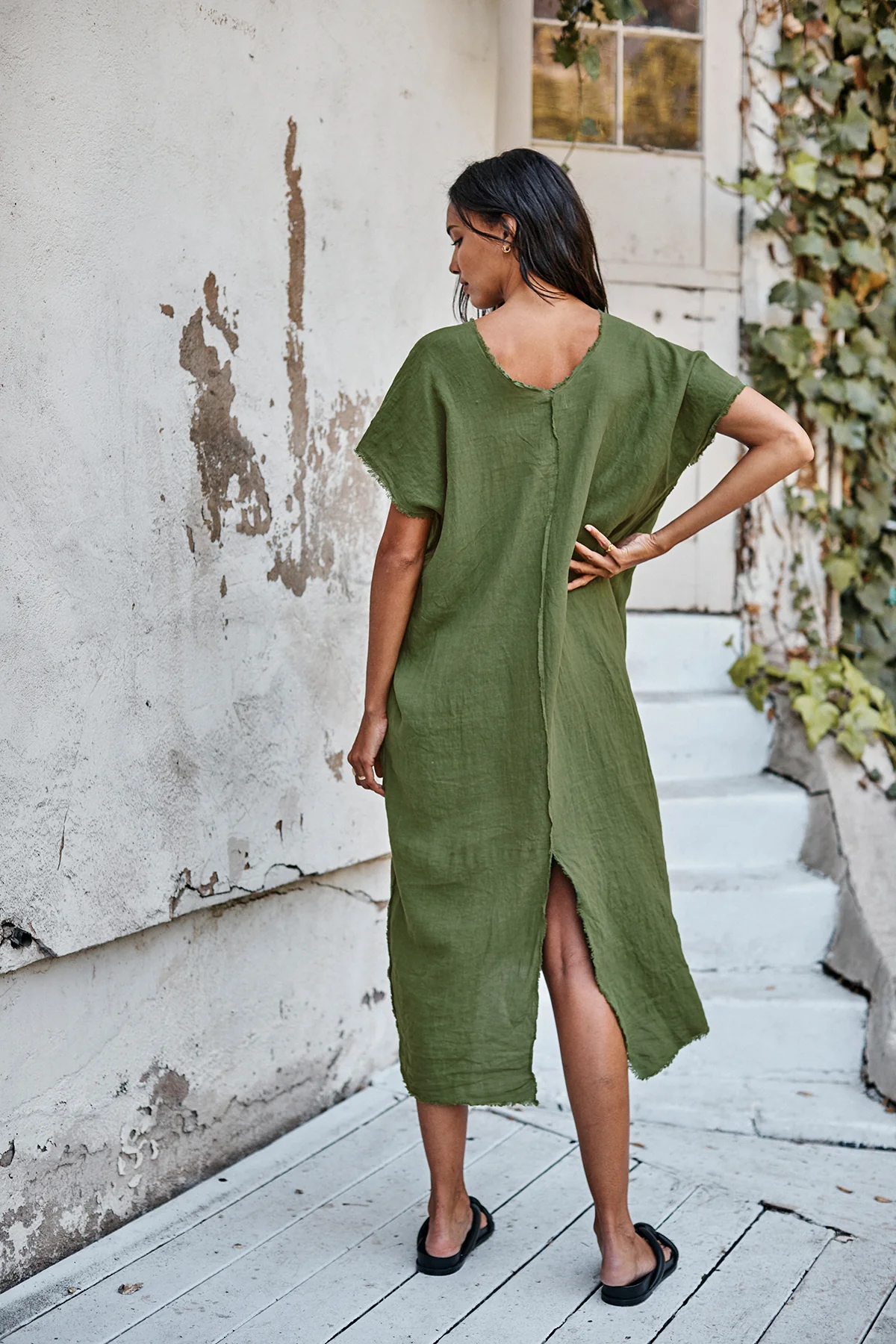 LONDON LINEN CAFTAN DRESS - Image 14