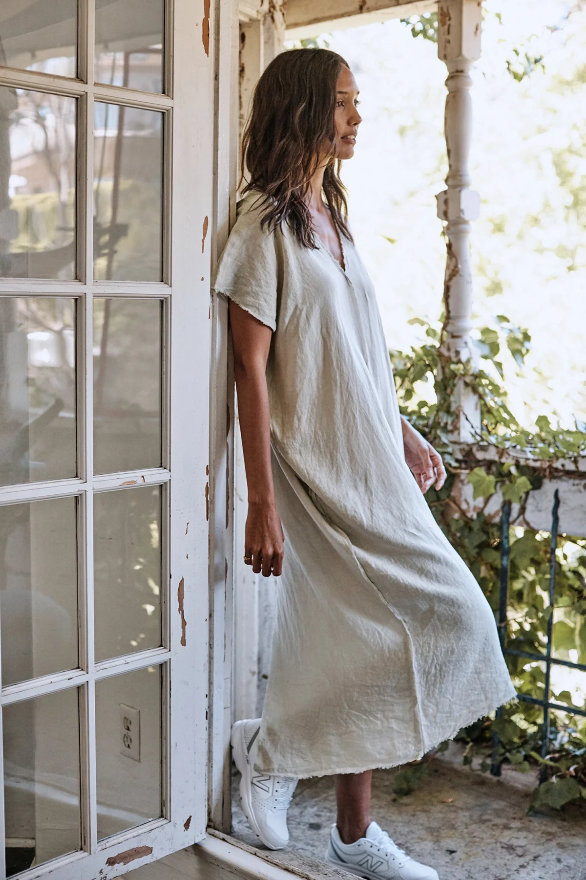 LONDON LINEN CAFTAN DRESS - Image 8