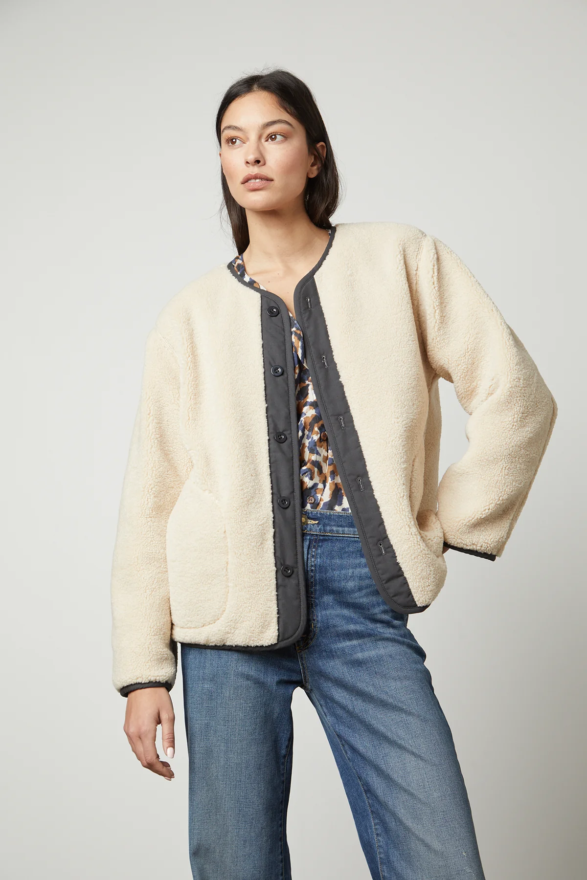 MARISSA REVERSIBLE QUILTED SHERPA JACKET - Image 2