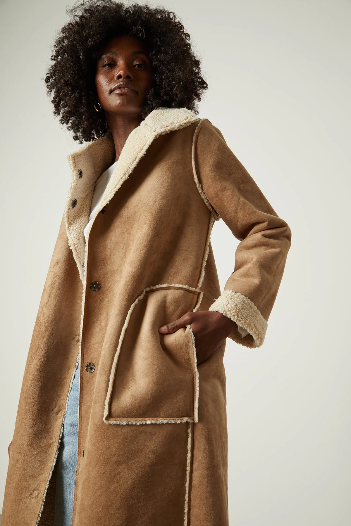 MIRABEL FAUX LUX SHERPA REVERSIBLE COAT - Image 16