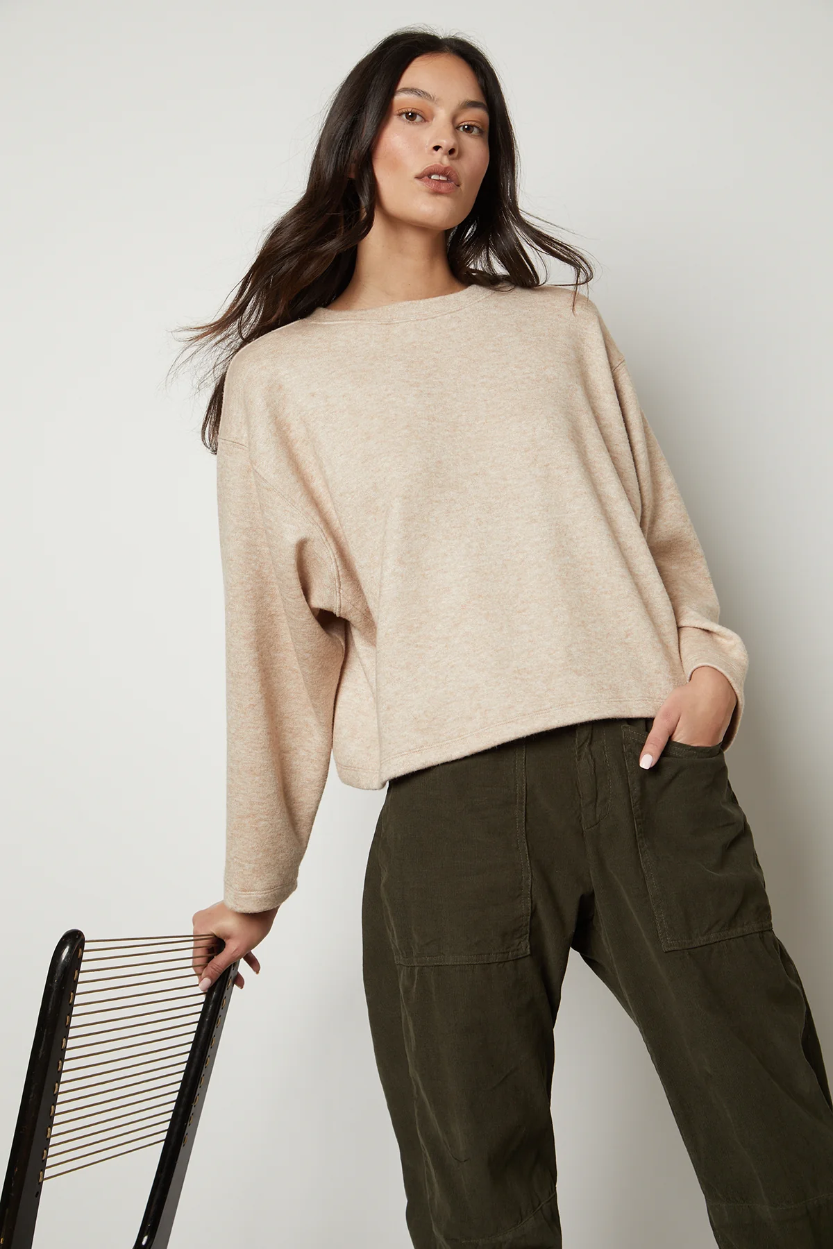 NIA DOUBLE KNIT CROPPED CREW - Image 3