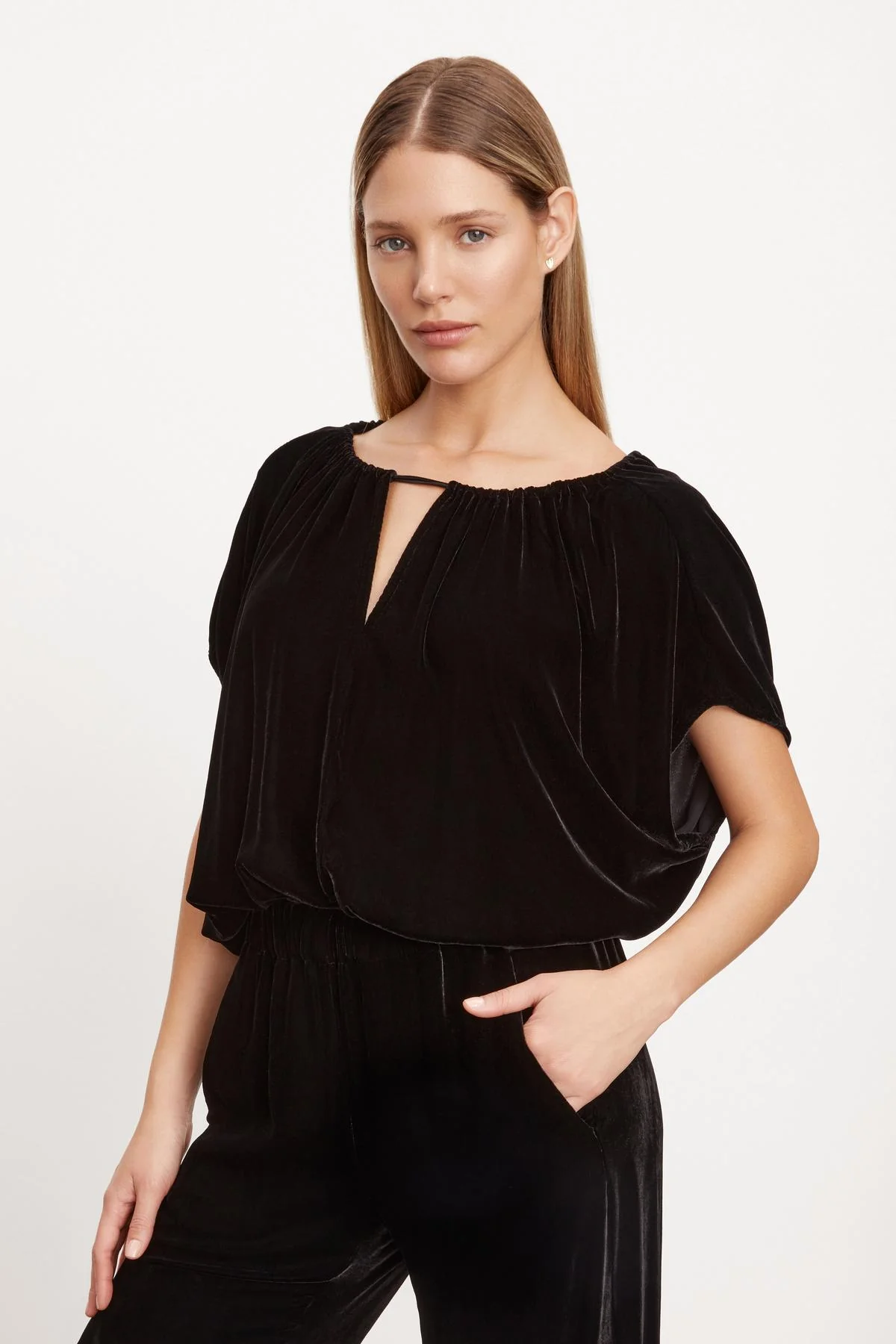 NOA SILK VELVET CROPPED TOP - Image 3