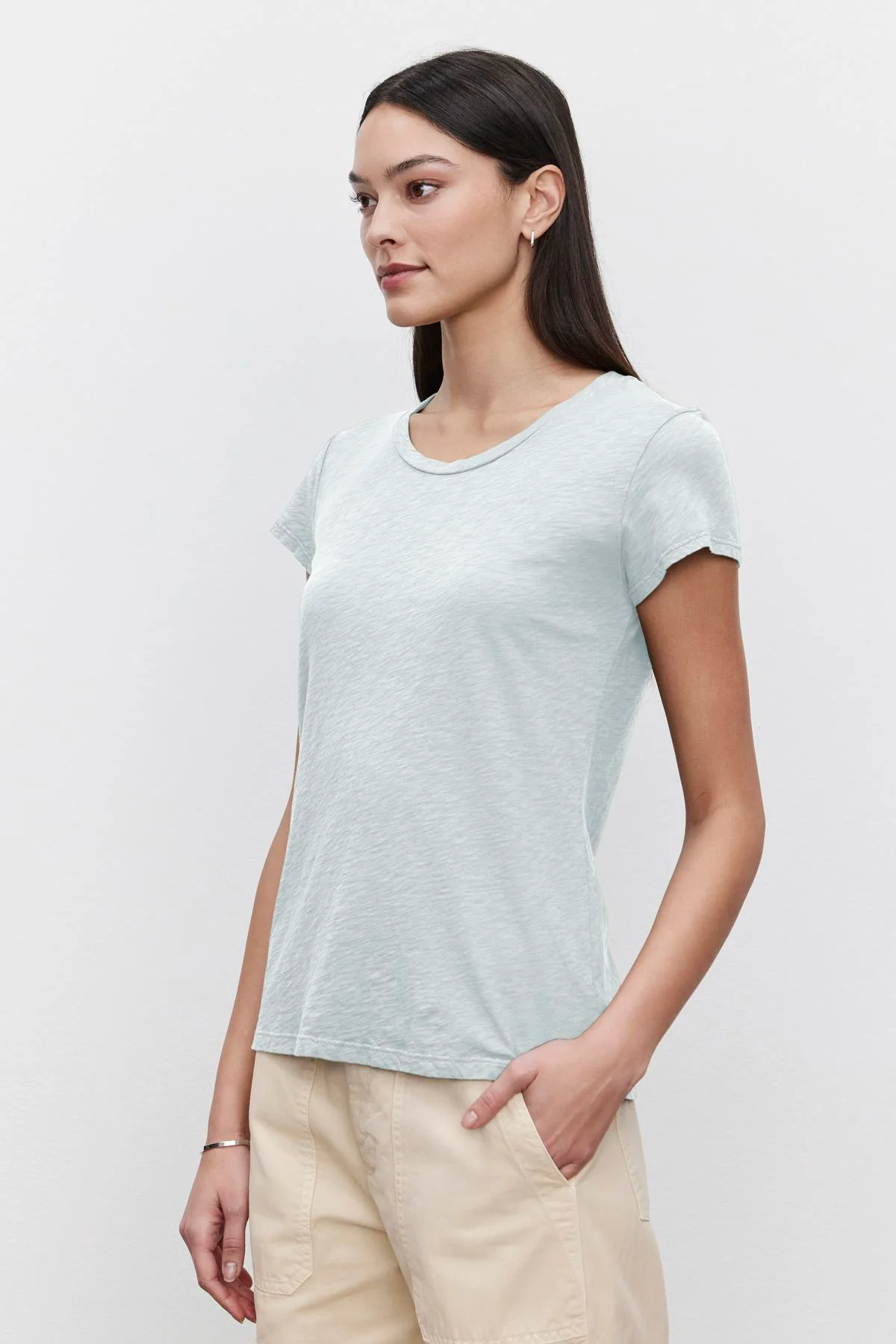 ODELIA COTTON SLUB CREW NECK TEE - Image 2