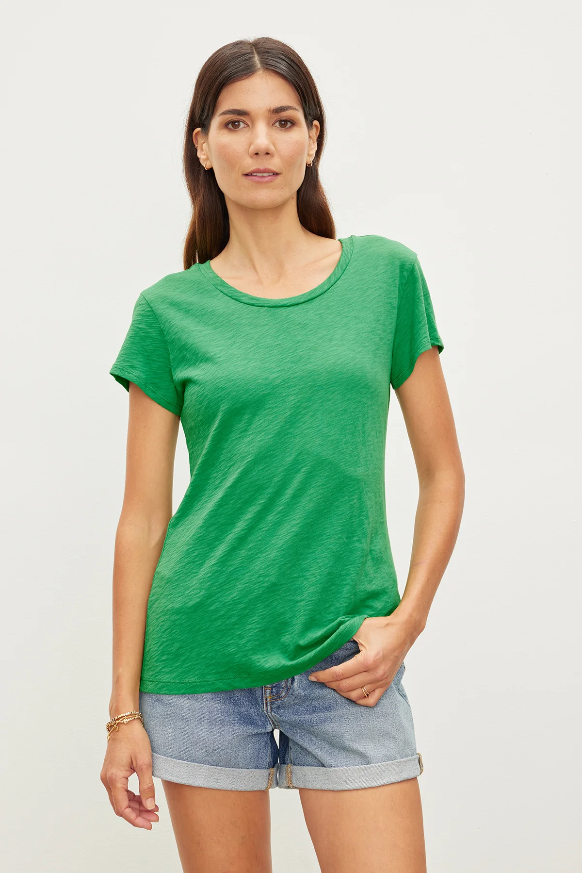 ODELIA COTTON SLUB CREW NECK TEE - Image 4