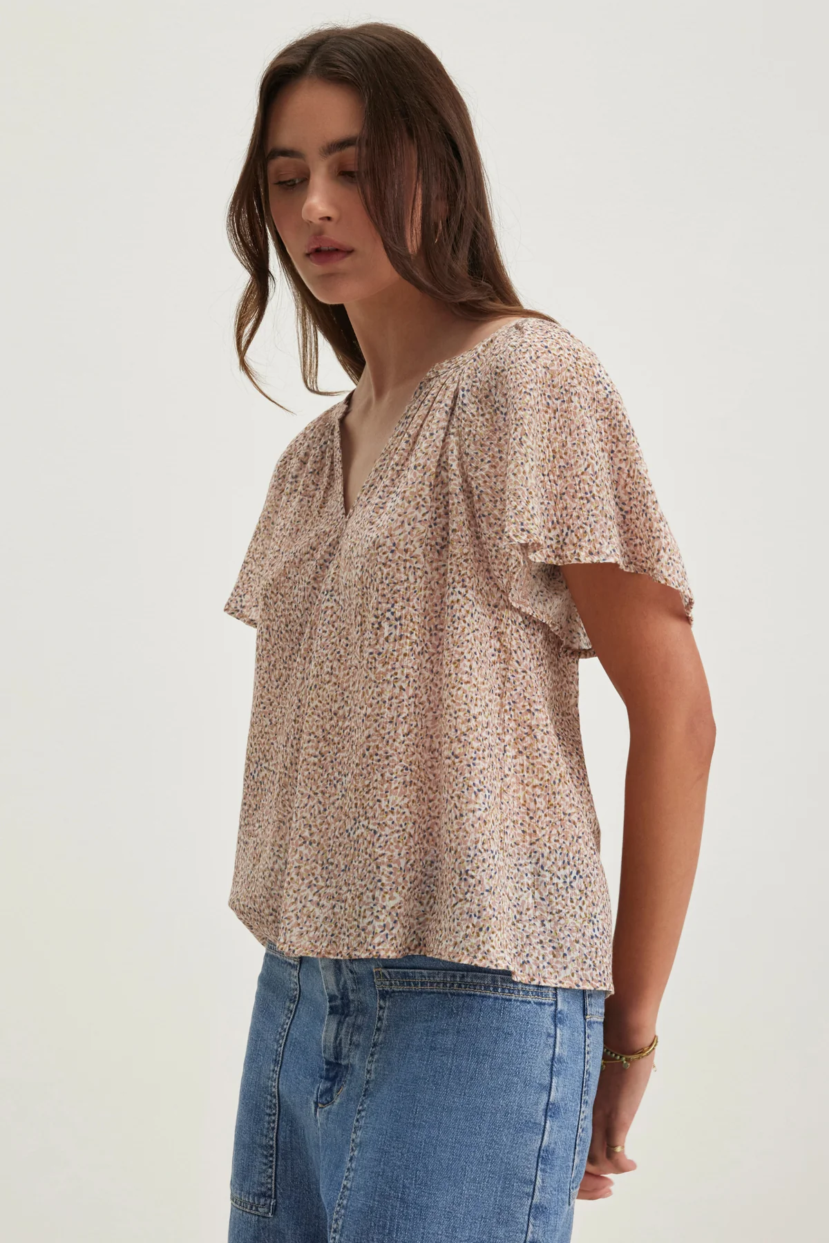 PARK PRINTED CRINKLE COTTON GAUZE TOP - Image 2