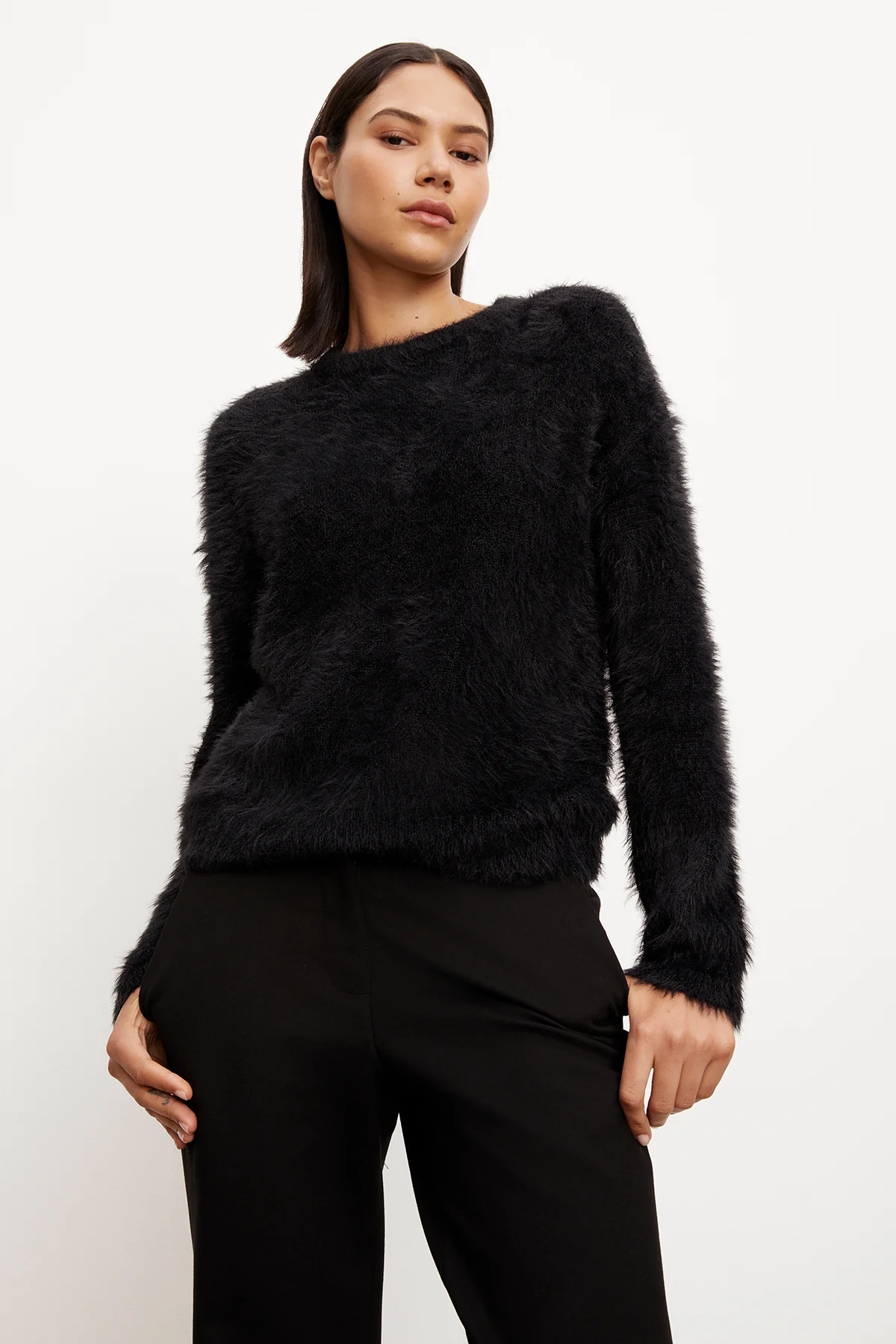 RAY FEATHER YARN CREW NECK SWEATER - Image 7
