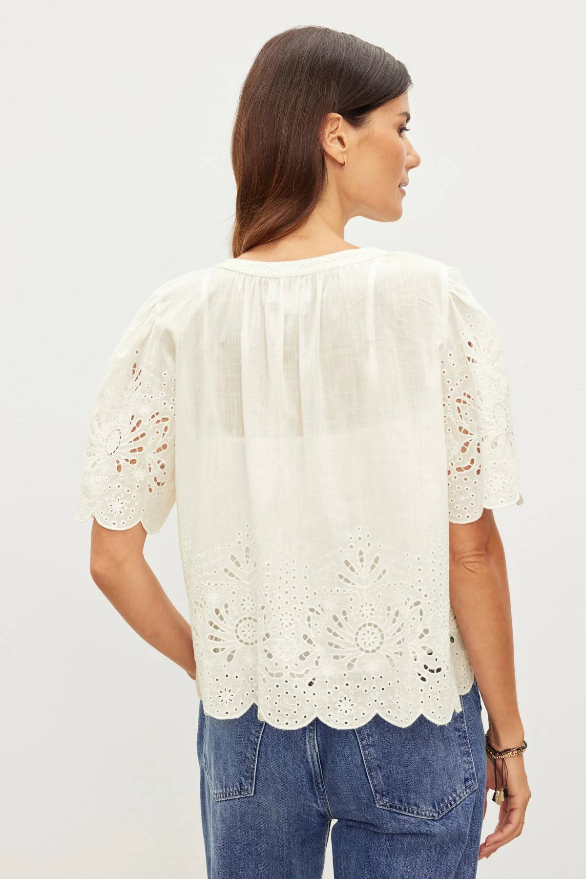 RAZI EMBROIDERED COTTON LACE TOP - Image 4