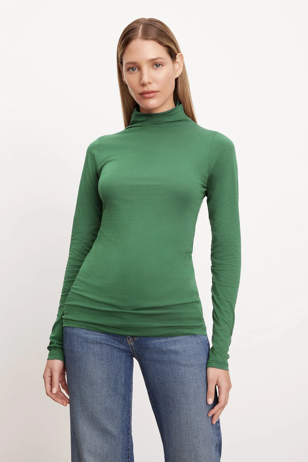 TALISIA GAUZY WHISPER FITTED MOCK NECK TEE - Image 9