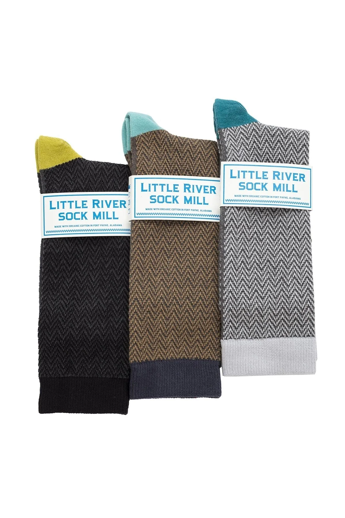 TEXTURED HERRINGBONE CREW SOCK BY LITTLE RIVER SOCK MILL - Image 3