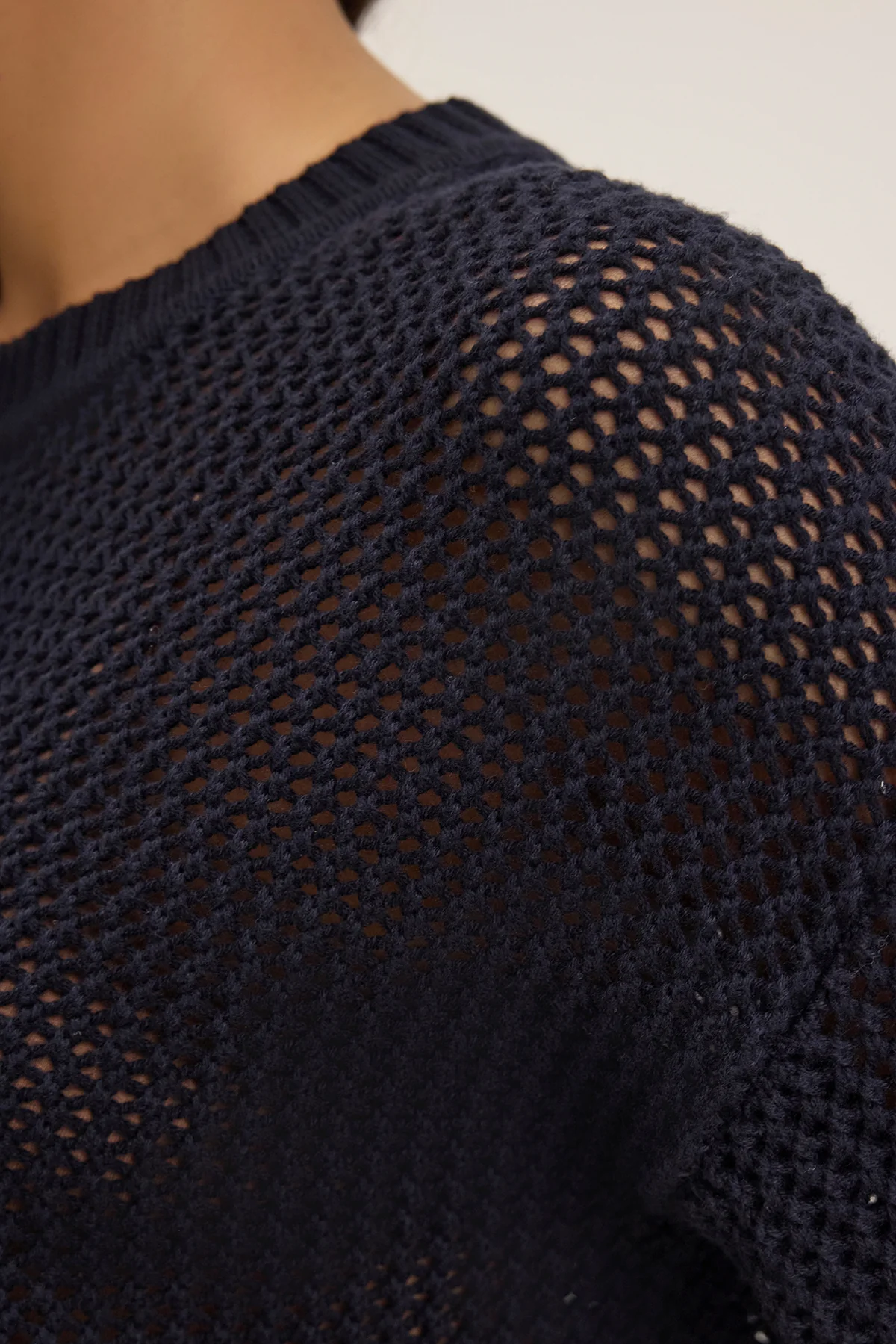 VIENNA COTTON CASHMERE MESH SWEATER - Image 2