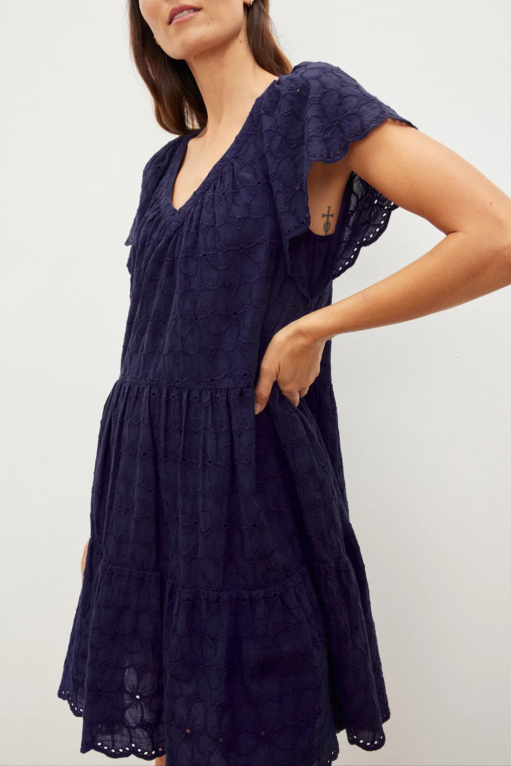 WYNETTE EMBROIDERED COTTON DRESS - Image 5